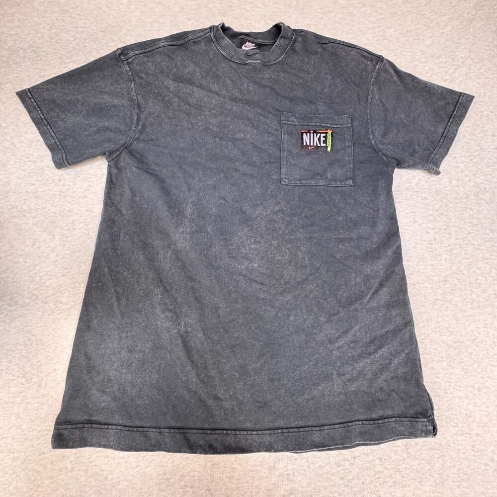 Nike Just Do It Acid Wash Pocket T-Shirt Black Men's Medium